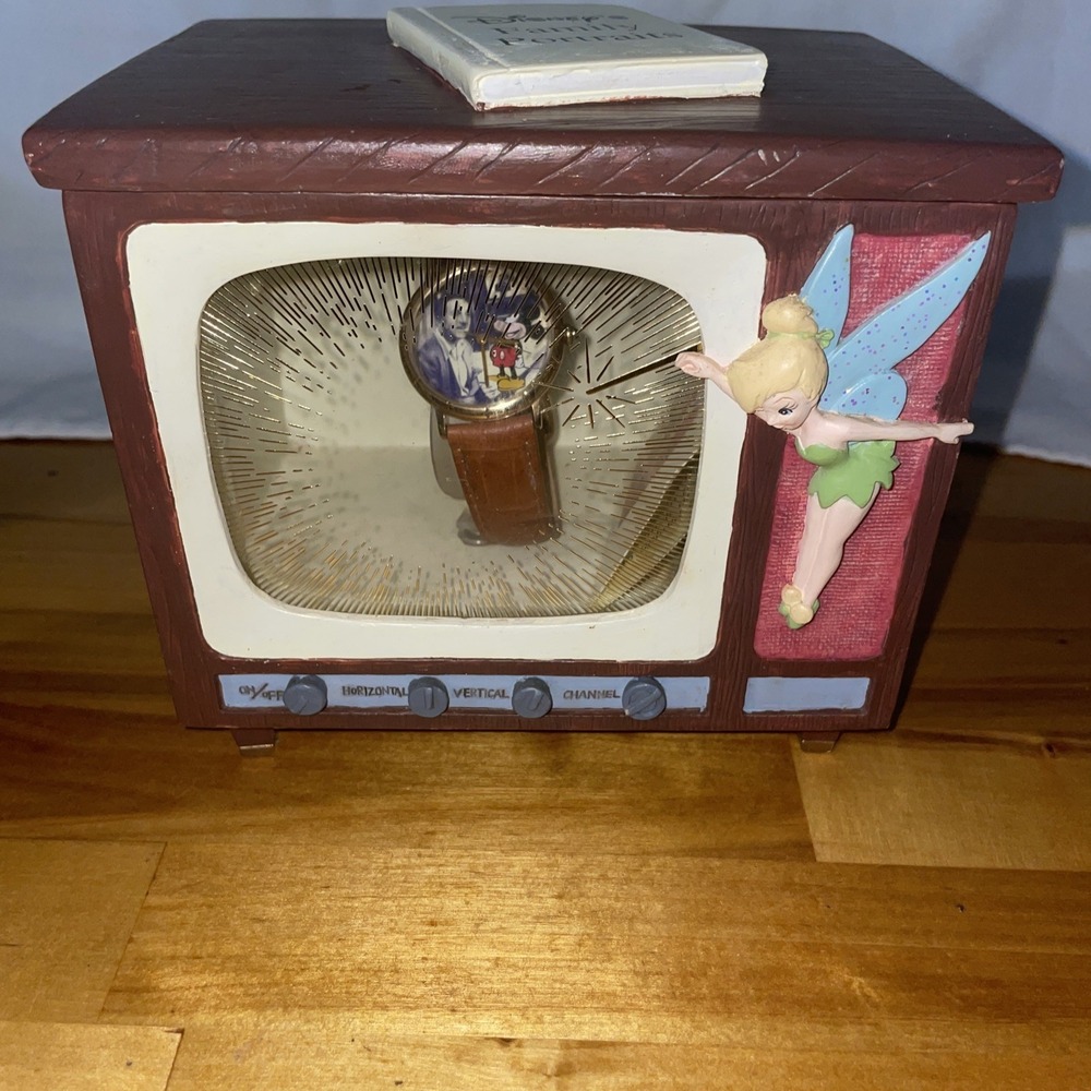 Walt Disney's Wonderful World Of Color TV Display with Watch W/ COA 1997 Flawed